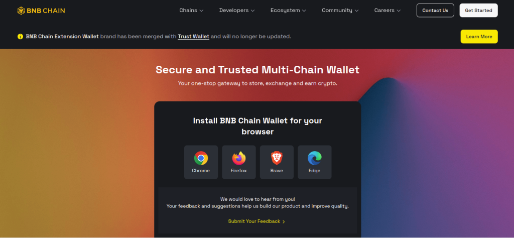 set up binance chain wallet