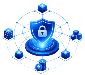 Secure blockchain shield with network cubes